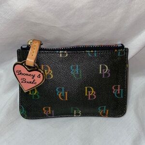 RARE Vintage like new Dooney & Bourke Multi Colored Monogram Coin Pouch/Purse